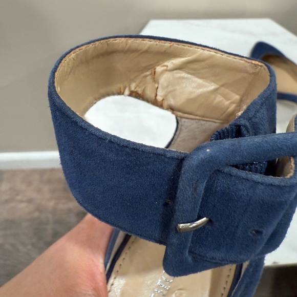 🔥Audrey Brooke Elegant Blue Suede Women's Heels Sz 5.5 Tru Size🔥 - Picture 6 of 7